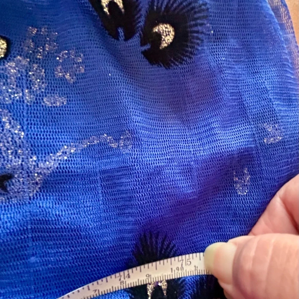 Peacock Scarf xlong blue/purple gold/silver beautiful 75 x 15